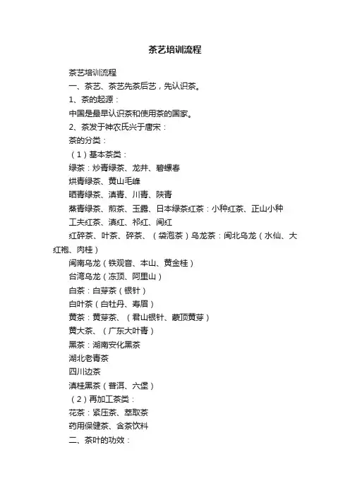 茶艺培训流程
