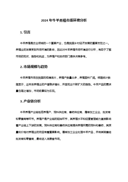 2024年牛羊养殖市场环境分析