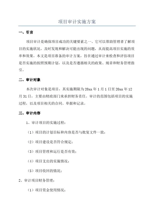 项目审计实施方案