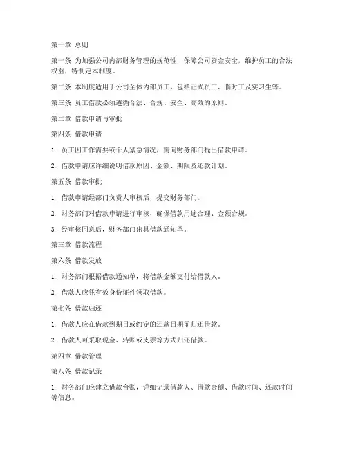 内部员工借款管理制度