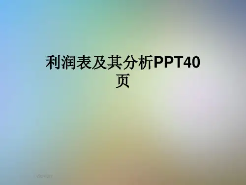 利润表及其分析PPT40页