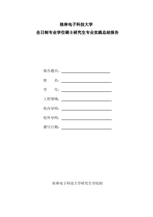 全日制硕士专业学位研究生专业实践总结报告