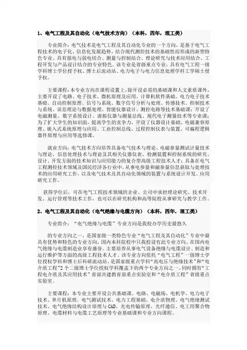 哈理工电器自动化方向