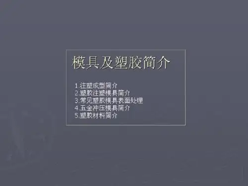 模具及注塑简介