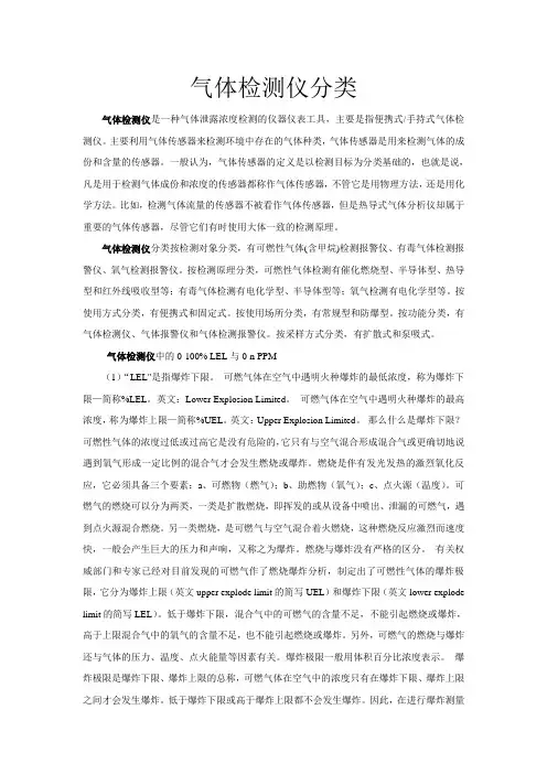 气体检测仪分类