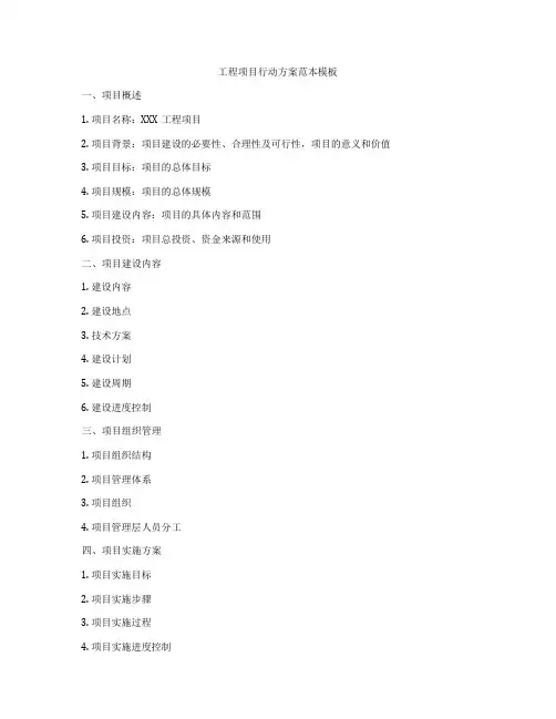 工程项目行动方案范本模板