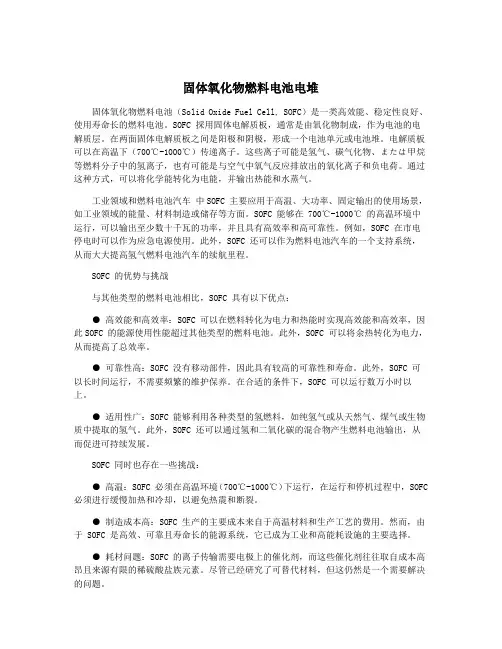 固体氧化物燃料电池电堆