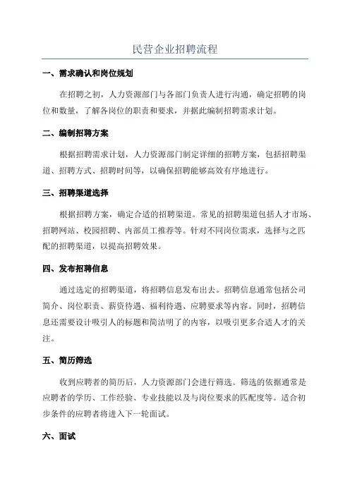 民营企业招聘流程