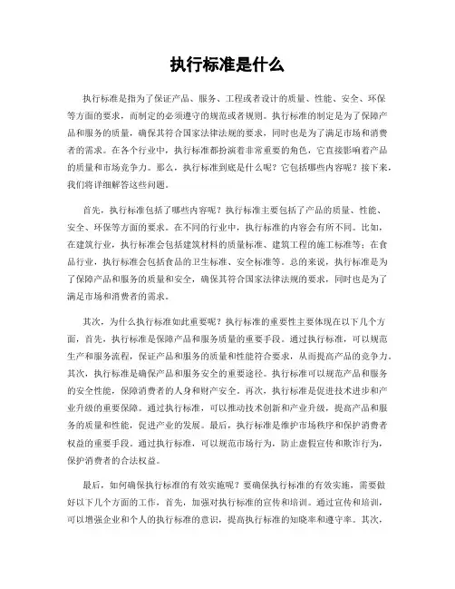 执行标准是什么
