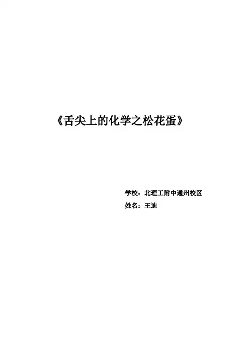 人教版初三化学下册舌尖上的化学之松花蛋