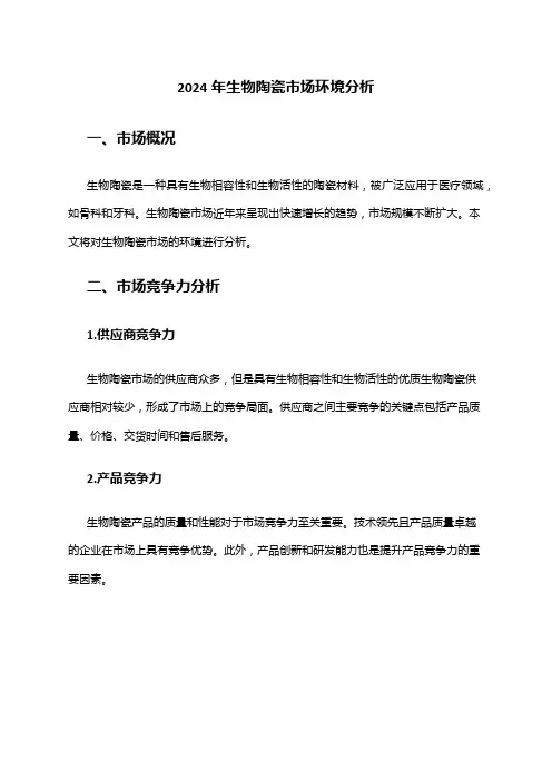 2024年生物陶瓷市场环境分析