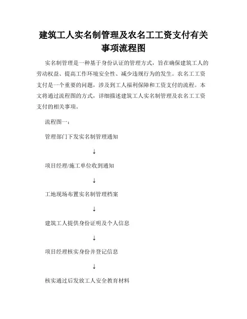 建筑工人实名制管理及农名工工资支付有关事项流程图