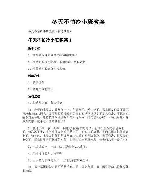 冬天不怕冷小班教案