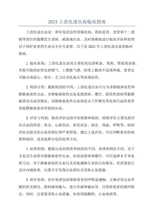 2024上消化道出血临床指南
