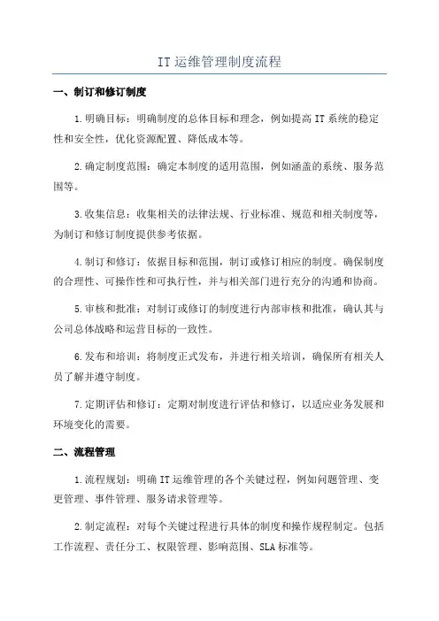 IT运维管理制度流程