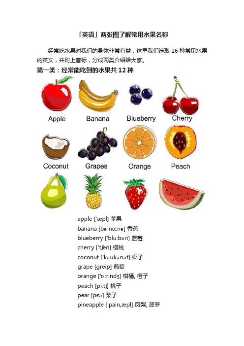 「英语」两张图了解常用水果名称