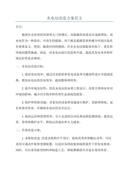 水电站改造方案范文