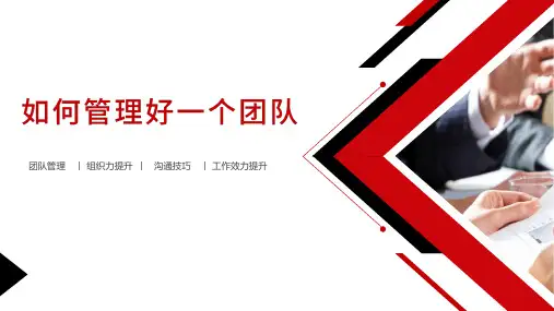 企业管理培训 如何管理好一个团队 课件