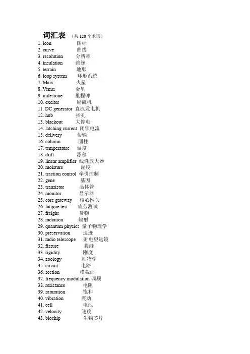 科技英语翻译复习词汇表(3)