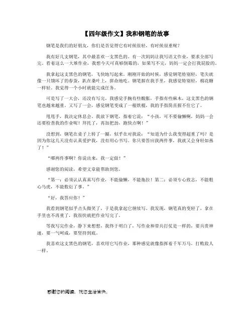 【四年级作文】我和钢笔的故事