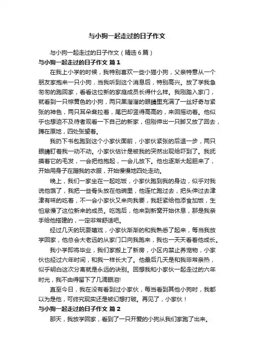 与小狗一起走过的日子作文（精选6篇）