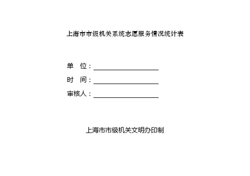 上海市市级机关志愿服务情况统计表.doc
