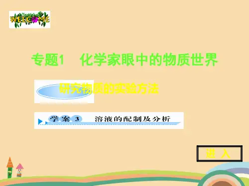 高一化学溶液的配置及分析PPT优秀课件