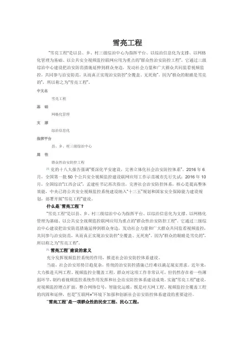 雪亮工程简介