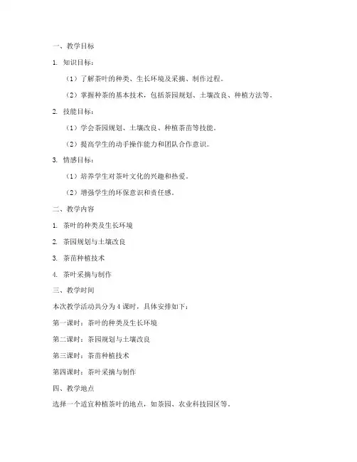 种茶现场教学设计方案