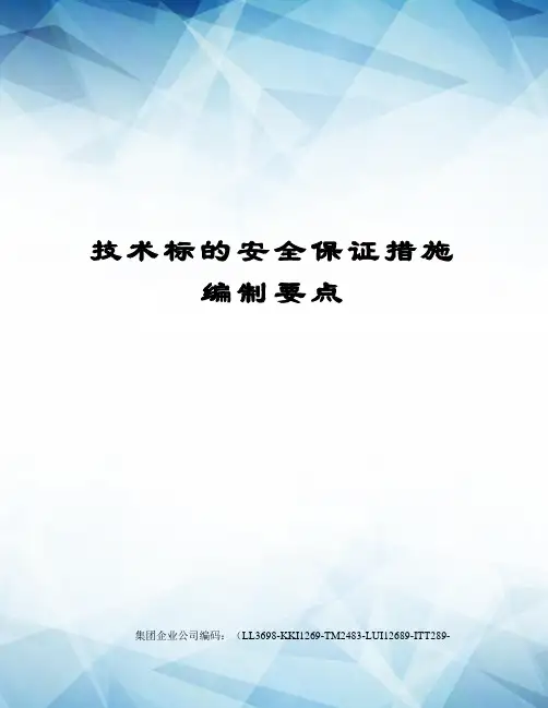 技术标的安全保证措施编制要点