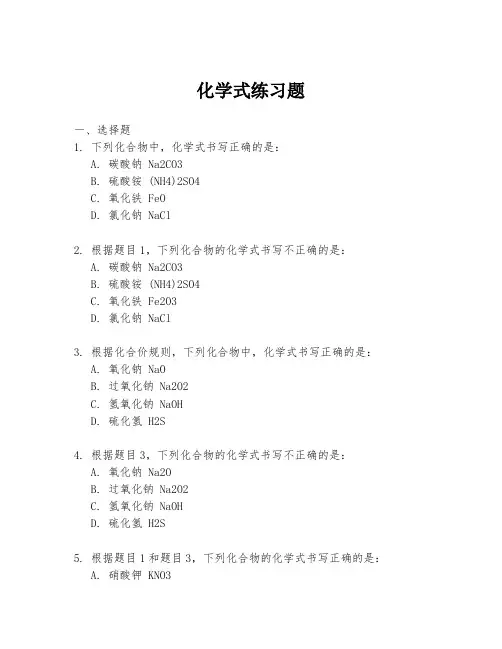化学式练习题