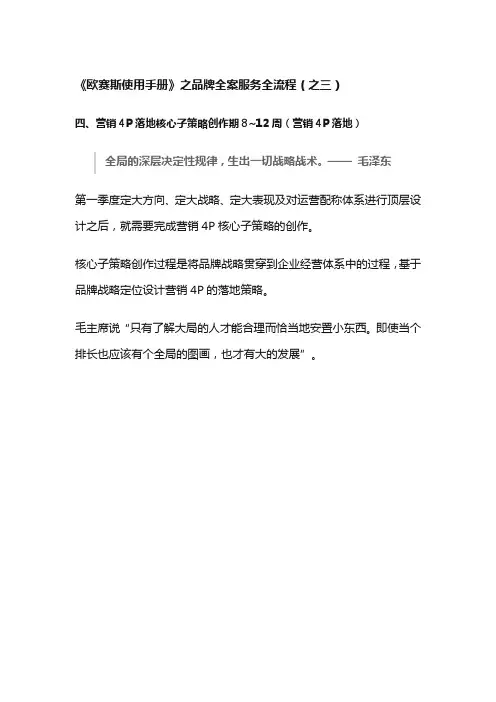 《欧赛斯使用手册》之品牌全案服务全流程(之三)