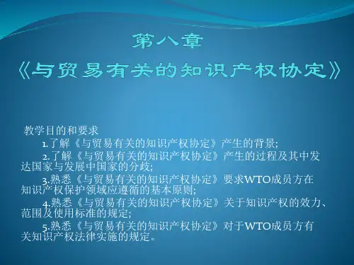 大学课程《世界贸易组织概论》PPT课件：第八章 《与贸易有关的知识产权协定》
