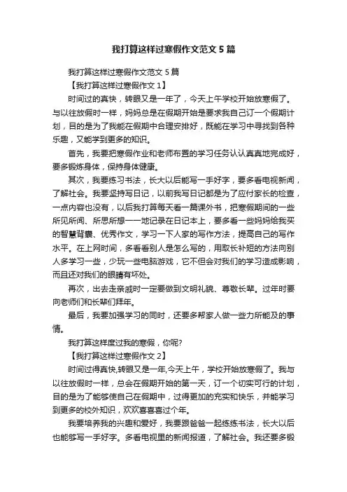 我打算这样过寒假作文范文5篇