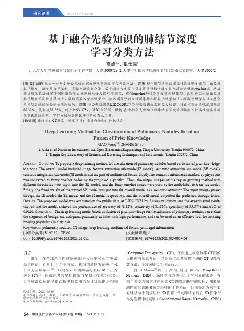 基于融合先验知识的肺结节深度学习分类方法