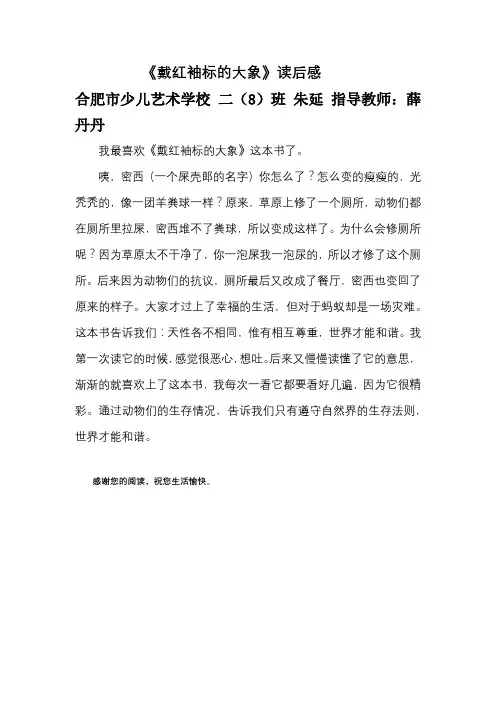 戴红袖标的大象读后感(朱延)