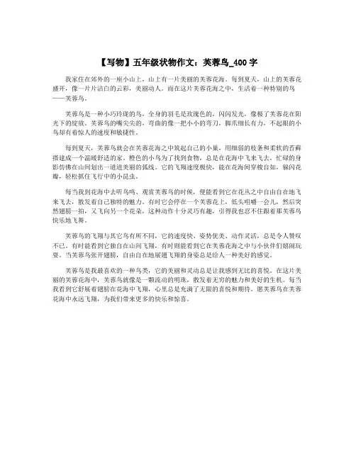 【写物】五年级状物作文：芙蓉鸟_400字