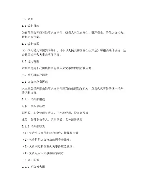 油库火灾事件应急预案