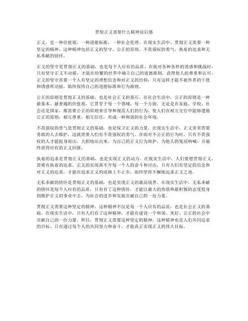 贯彻正义需要什么精神读后感