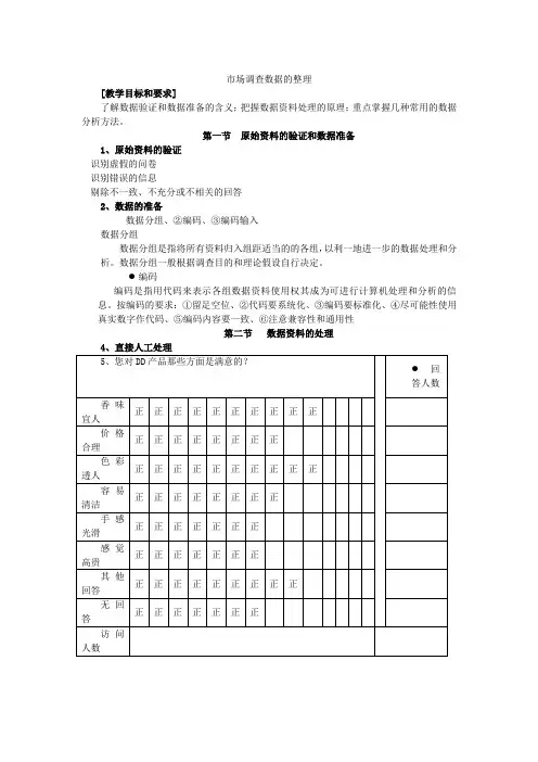 市场调查数据的整理——市场信息调查及数据分析方法.doc