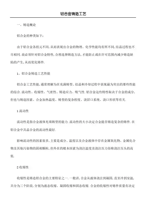 铝合金铸造工艺