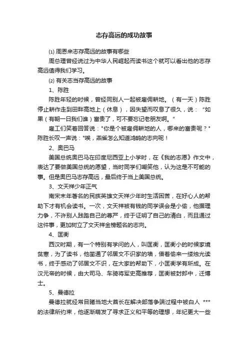 志存高远的成功故事
