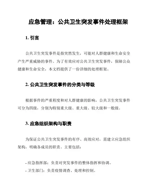 应急管理：公共卫生突发事件处理框架