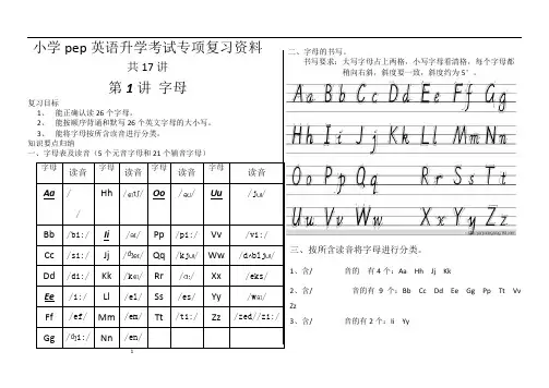 小学pep英语毕业总复习资料语法