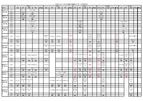 2014——2015学年第一学期所有年级新课程表