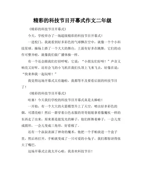 精彩的科技节目开幕式作文二年级