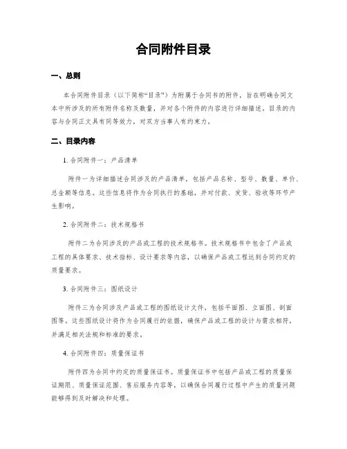 合同附件目录