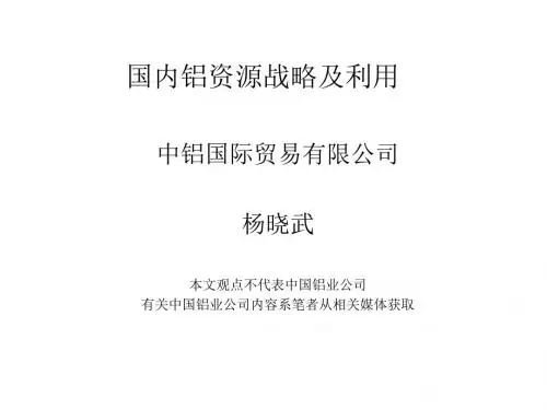 国内铝资源战略及利用--杨晓武.ppt