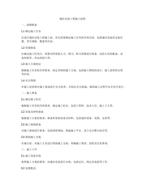 通信安装工程施工流程