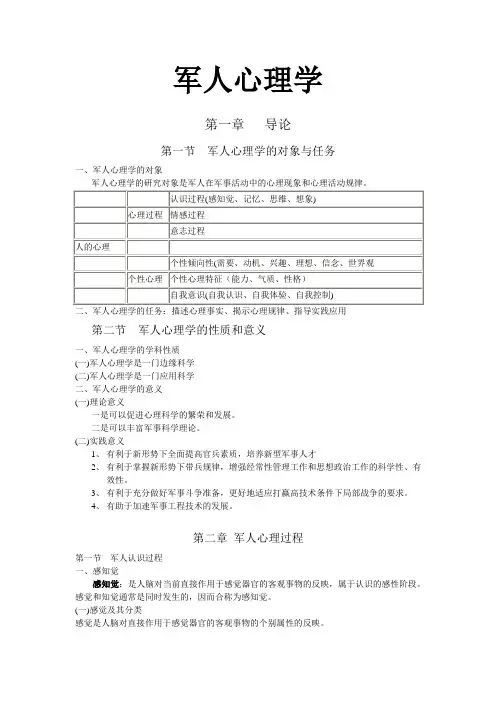 军人心理学学习资料